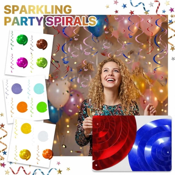 2 Pack Of 6 Golden Pvc Hanging Swirl Decorations, Shiny Sparkling Ceiling Streamers, Eye-Catching Party Favors For Birthday Celebrations, Holiday Gatherings, Wedding Receptions