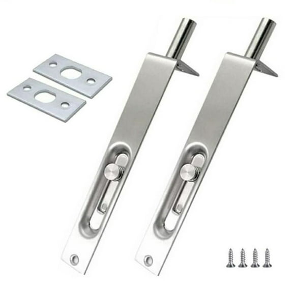 2 Pack 6 Inch Door Flush Bolt Stainless Steel Security Door-Guard Concealed