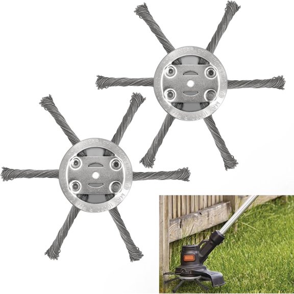 2 Pack 6 Inch Steel Wire Trimmer Head for Electric Weed Cutters 5.5mm Bore Size