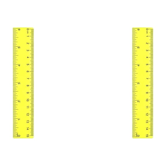 2 Pack 6 Inch Yellow Transparent Plastic Rulers with Inch Centimeter Scale Clear Measuring Ruler Straight Edge Tool for Drawing Office Supplies