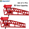 thumbnail image 1 of 2 Pack 6 Tons Heavy Duty Auto Car Truck Service Hydraulic Lift Vehicle Ramps, 1 of 10
