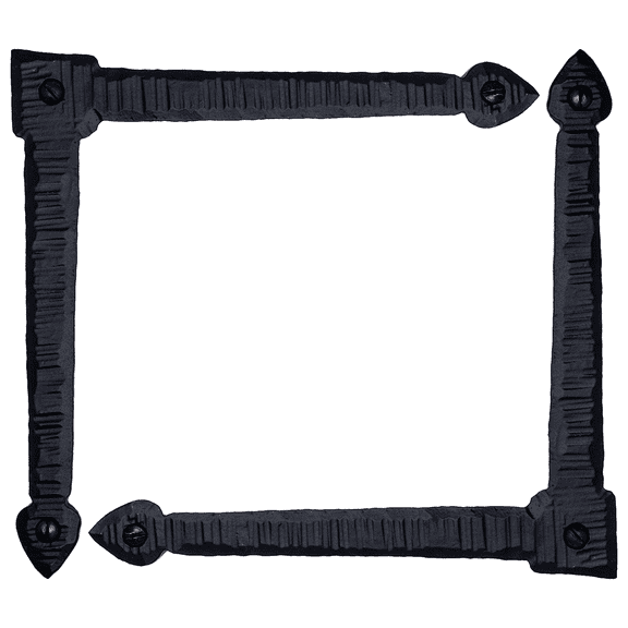 2 Pack 6 inch Decorative Corner Brackets Black L Bracket Decorative Corner Brackets Flat Angle Bracket Barn Door Hardware Ornamental Brackets The Colonial Series by Borderland Rustic Hardware