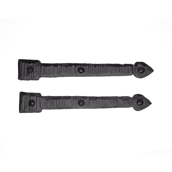 2 Pack 6 inch Faux Decorative Strap Hinge Black Decorative Strap Hinge Wrought Iron Strap Barn Door Strap Hinges Wrought Iron Hinges Shutter Hinges The Colonial Series by Borderland Rustic Hardware