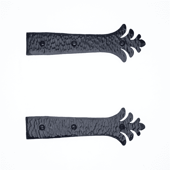 2 Pack 6 inch Faux Decorative Strap Hinge Black Decorative Strap Hinge Wrought Iron Strap Barn Door Strap Hinges Wrought Iron Hinges Shutter Hinges The Ionian Series by Borderland Rustic Hardware