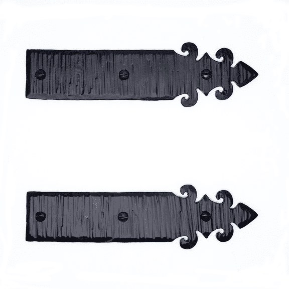 2 Pack 6 inch Faux Decorative Strap Hinge Black Decorative Strap Hinge Wrought Iron Strap Barn Door Strap Hinges Wrought Iron Hinges Shutter Hinges The Milan Series by Borderland Rustic Hardware