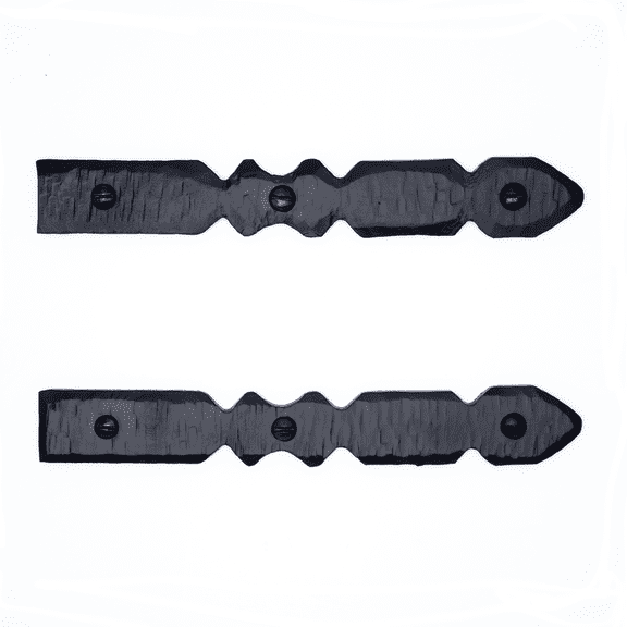 2 Pack 6 inch Faux Decorative Strap Hinge Black Decorative Strap Hinge Wrought Iron Strap Barn Door Strap Hinges Wrought Iron Hinges Shutter Hinges The Nuevo Leon Series by Borderland Rustic Hardware