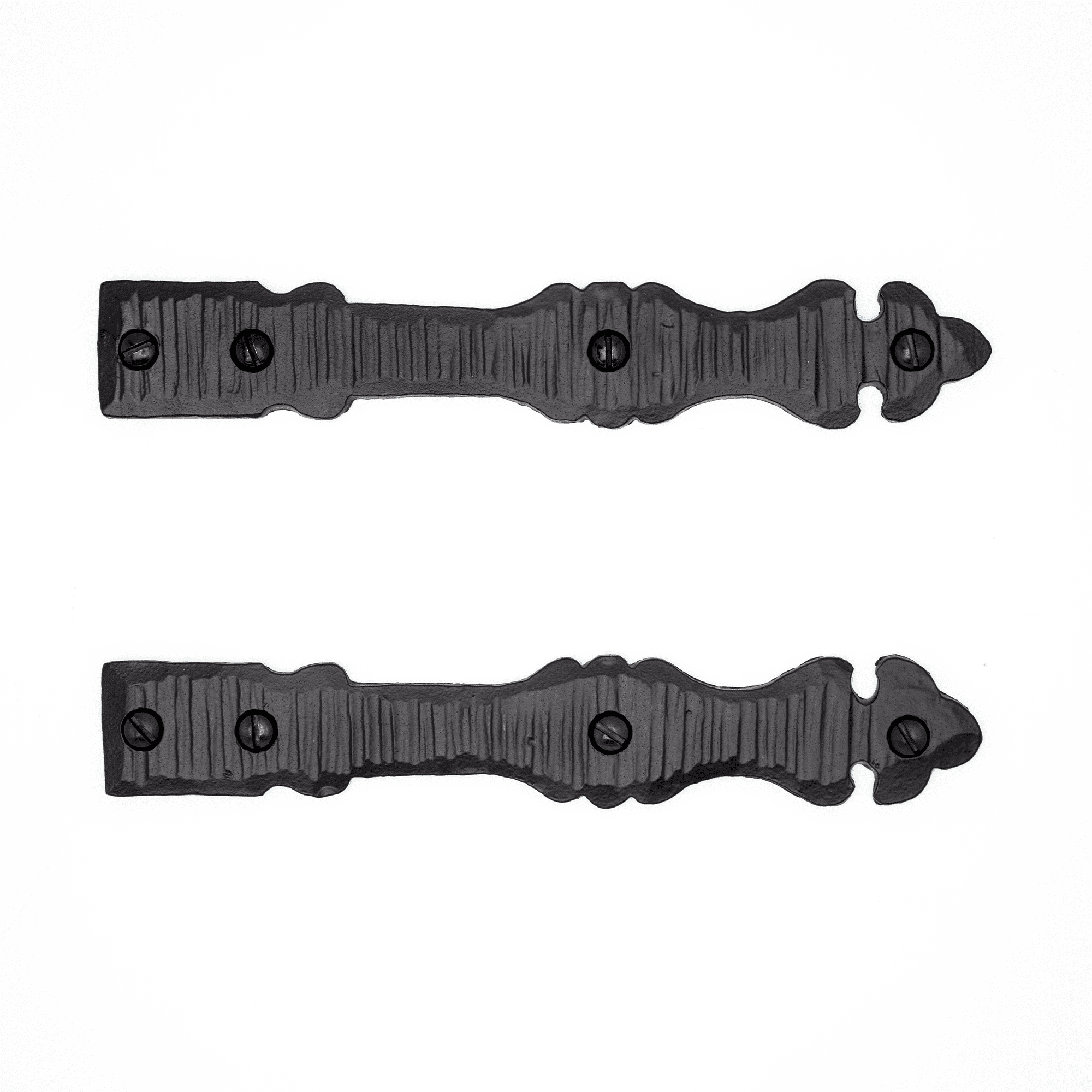 2 Pack 6 inch Faux Door Hinges Black Decorative Strap Hinge Wrought
