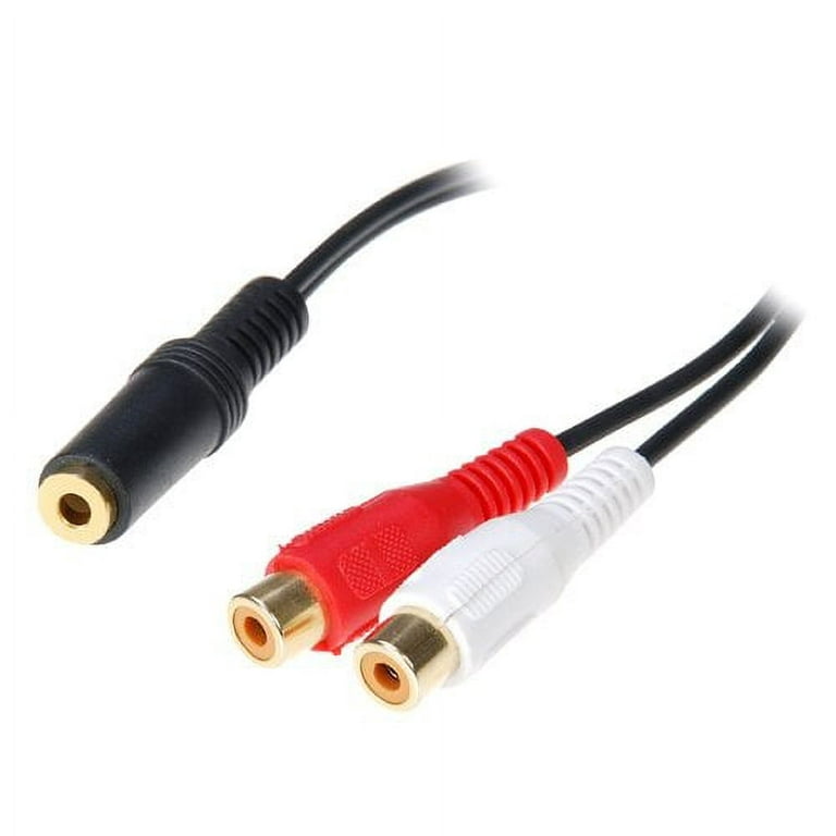 2 Pack 6 inches Stereo Splitter-3.5mm Jack to 2-RCA Jacks Audio Adapter  6-Inch Gold Plated Connector