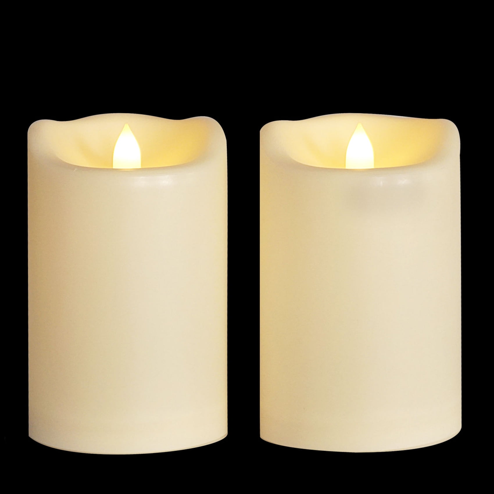 2 Pack 6” x4" Waterproof Outdoor Flameless Candles with Timer Large Battery Operated Electric LED Pillar Candle Suit for Gift Home Décor Party Wedding Supplies Garden Halloween Christmas Decoration