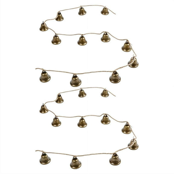 2 Pack 60 Inch Christmas Bell Decorations, Metal Outdoor Hanging Bells for Door, Wall, and Holiday Party Decor