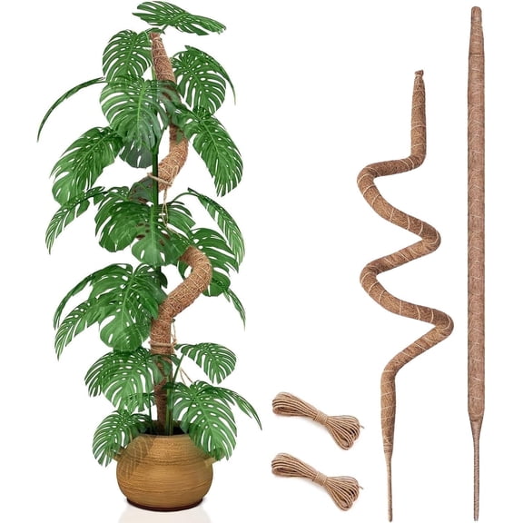 2 Pack 60 Inch Moss Pole for Plants, Bendable Moss Pole for Plants Monstera, Tall Moss Poles for Climbing Plants Indoor, LargeSupport, Garden Trellis Stick Stakes