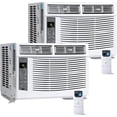 thumbnail image 1 of 2-Pack 6000 BTU Window Air Conditioners – Cools Up to 250 sq. ft., Compact Window AC Units with Remote Control, Energy-Efficient, Easy to Install, White, 1 of 8