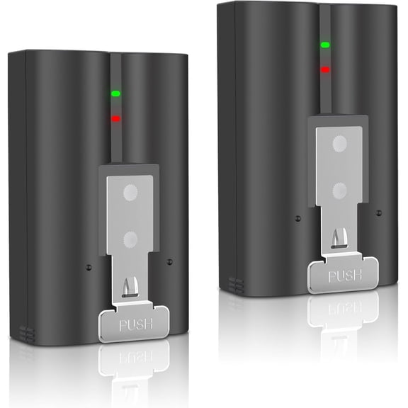 2-Pack 6040mAh Rechargeable Battery  USB Charging, LED Indicator