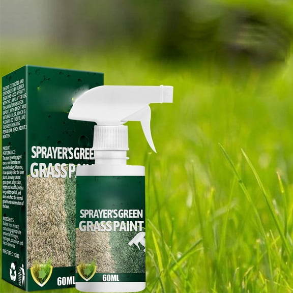 2 Pack 60ml Green Grass Paint Spray, Natural Green Lawn Colorant for Dry & Patchy Grass, Revives and Enhances Lawn Green Color, Pet-Safe Turf Dye