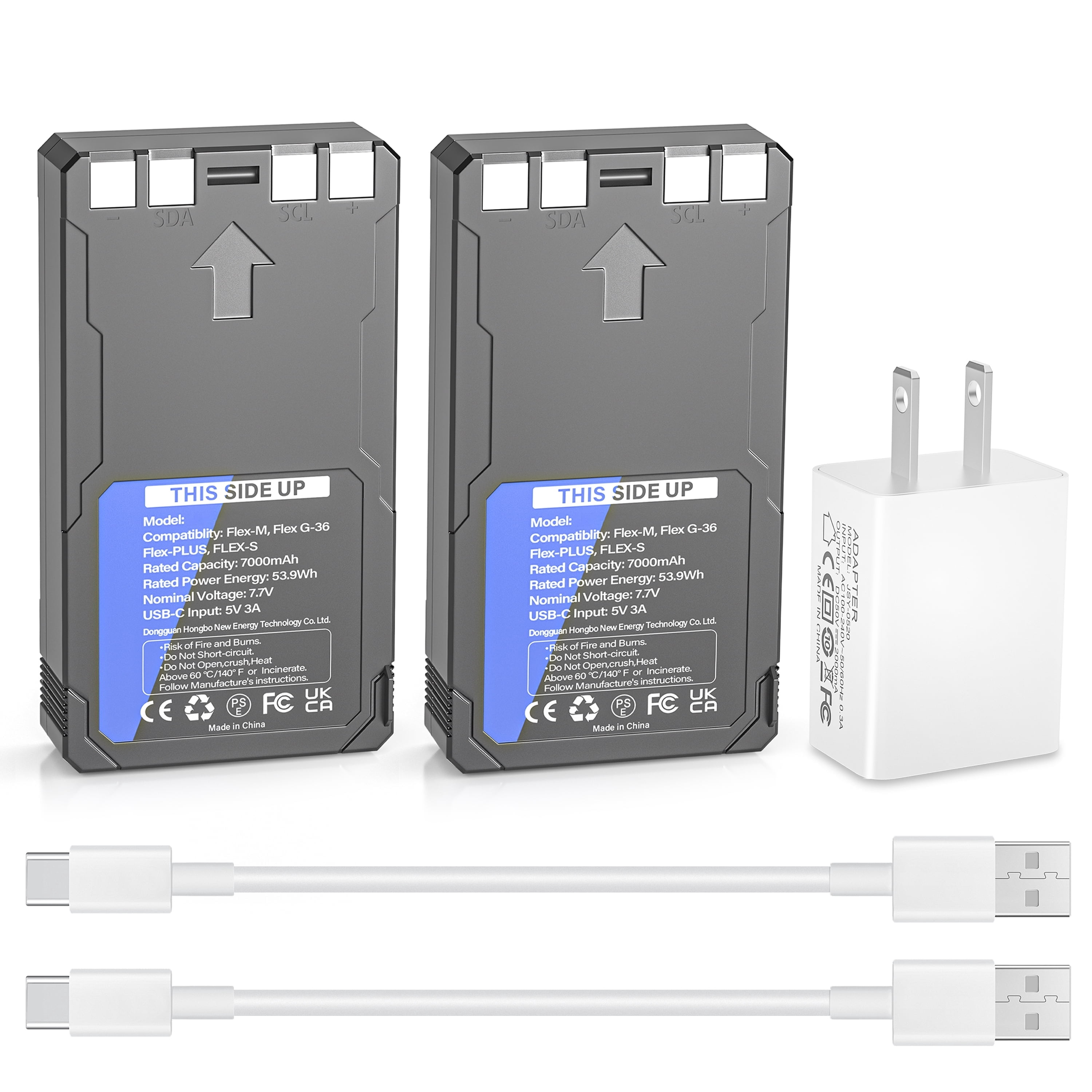 3-Pack LIT-22 Rechargeable Battery For Trail Cameras - 7.7V 6370mAh Lithium Replacement (USB-C Charging)