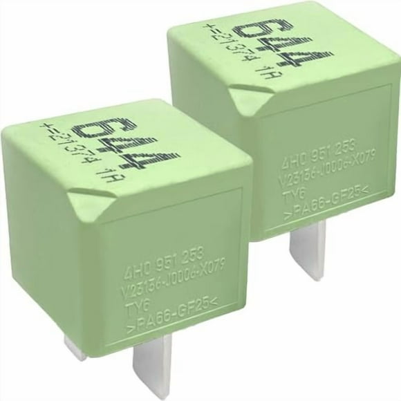 2-Pack 644 V23136-J0006-X079 4H0951253 Relay - 40A 12VDC 4-Pin SPST Automotive Relay - Compatible with VW/Audi - Fixes Engine Control Module & Fuel System Failures