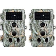 2-Pack 64MP Trail Cameras with 1296P HD Video, Night Vision No Glow, 0.1S Motion Activation, IP66 Waterproof - Ideal for Outdoor Wildlife Hunting & Home Securit