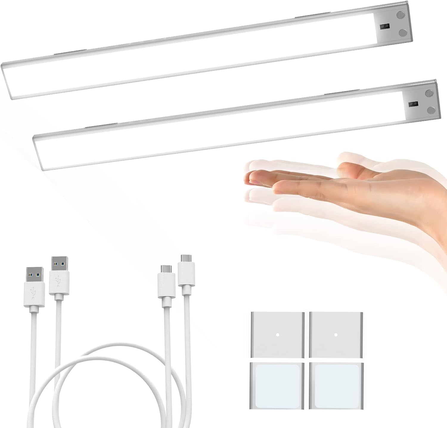 2 Pack 65 LED Under Lights 16" 3000mAh Slim Under Counter