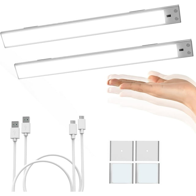 2 Pack 65 LED Under Lights 16" 3000mAh Slim Under Counter