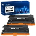 thumbnail image 1 of 2-Pack 655A Black Toner Cartridge Compatible for HP 655A CF450A Color LaserJet Enterprise M652dn M652n M653dn Printer, 1 of 9