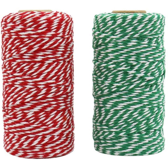 2 Pack 656 Feet Bakers Twine Christmas String Ribbon Gift Wrapping Pastry Boxes Tying Festival Decorations