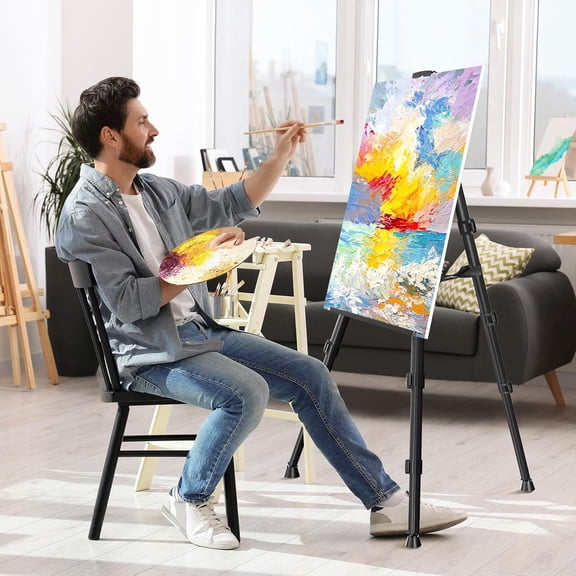 2-Pack 66" Heavy-Duty Display Easel - Portable Travel Stand for Signs & Painting