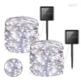 thumbnail image 1 of 2 Pack 66 ft 200 LED Outdoor Solar String Lights, Waterproof Solar Fairy Lights for for Garden Patio Yard (Cool White), 1 of 8