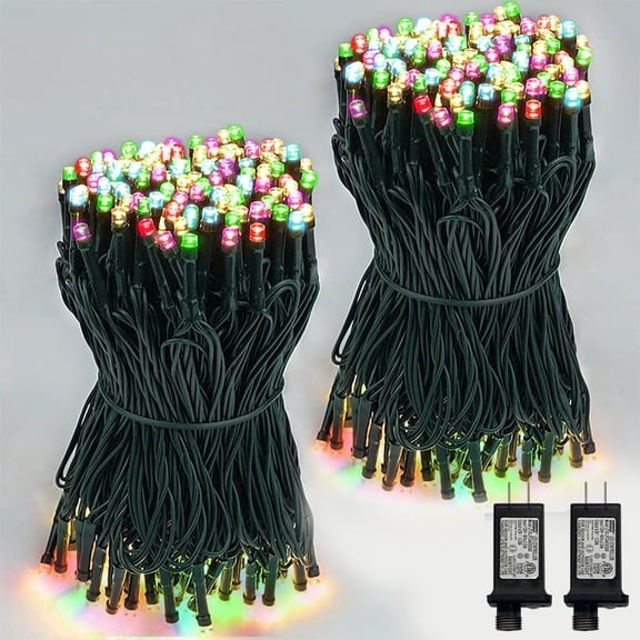 2 Pack 66ft Easter Lights, 200 LED Pastel Color String Lights, 11 Modes Plug-in Fairy Lights for Holiday Decor
