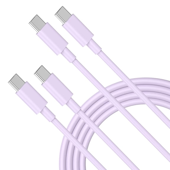 for 2 Pack 6FT 60W USB C to USB C Cable, Type C to Type C Cable, Fast Charging Cord Compatible for iPhone 16/16e/16 Plus/16 Pro/16 Pro Max/15/15 Plus/15 Pro/15 Pro Max, Galaxy S25/S24/S23 , Purple