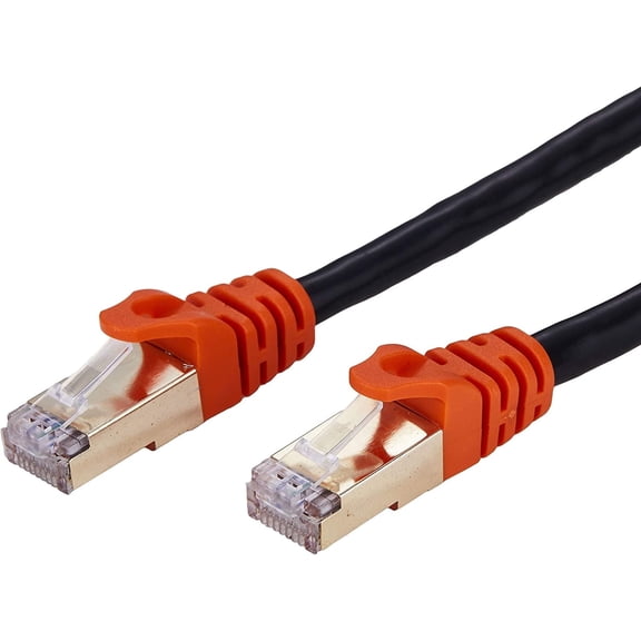2-Pack 6FT Cat7 Outdoor Ethernet Cable 26AWG Copper SFTP Heavy-Duty RJ45 Networking Patch Cord 600MHz Waterproof Direct Burial