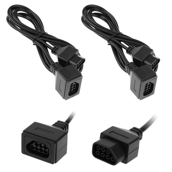 2 Pack 6FT Replacement Extension Cable for Nintendo NES Controller  7 Pin Extension Cord for NES Joystick Handles, Durable Controller Cable