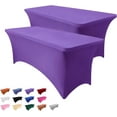 thumbnail image 1 of Galenzoov 2 pack 6FT Rectangular Fitted Tablecloth – Stretchable Spandex Table Cover Machine Washable, Ideal for Wedding, Dinner, Gatherings & Festivals, Dark Purple, 1 of 8