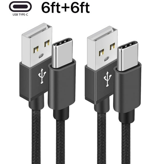 [2 Pack] 6FT Type C Cable  , XUDUO USB C Cable Nylon Braided Type C Charger Fast Charging Cord for Samsung Galaxy S10 S10+ / Note 8