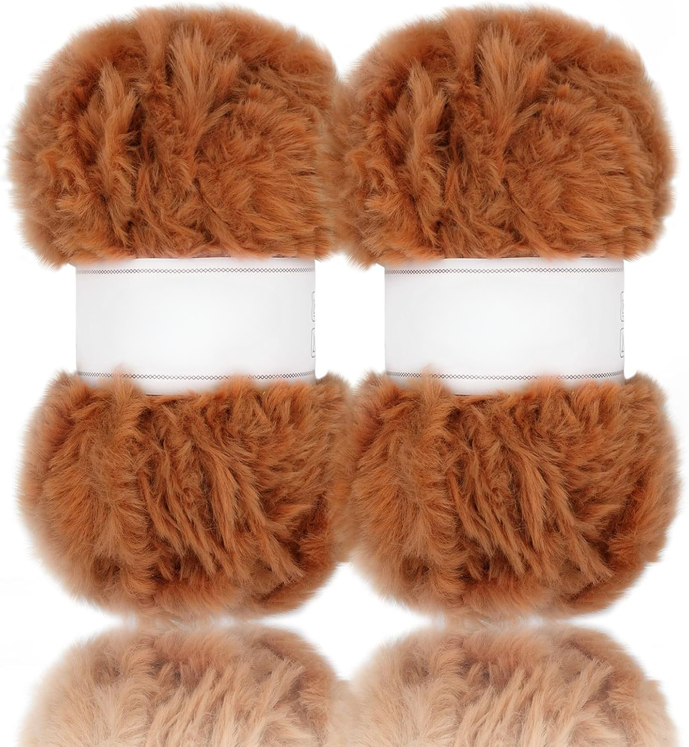 2 Pack/ 6Pack Super Soft Fur Yarn Chunky Fluffy Faux Fur Yarn Eyelash Yarn for Crochet Knit - Each Length 98.5 ft