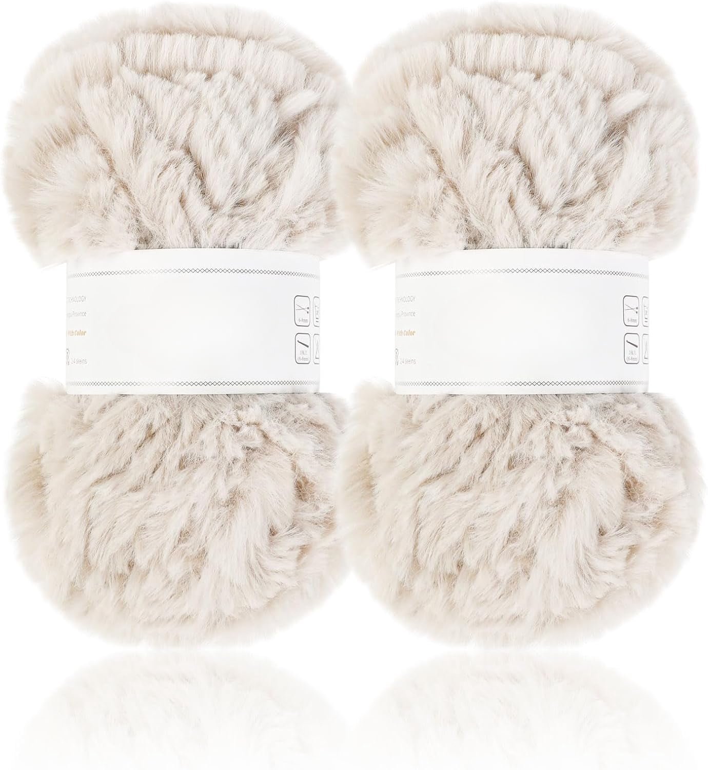 2 Pack/ 6Pack Super Soft Fur Yarn Chunky Fluffy Faux Fur Yarn Eyelash Yarn for Crochet Knit - Each Length 98.5 ft