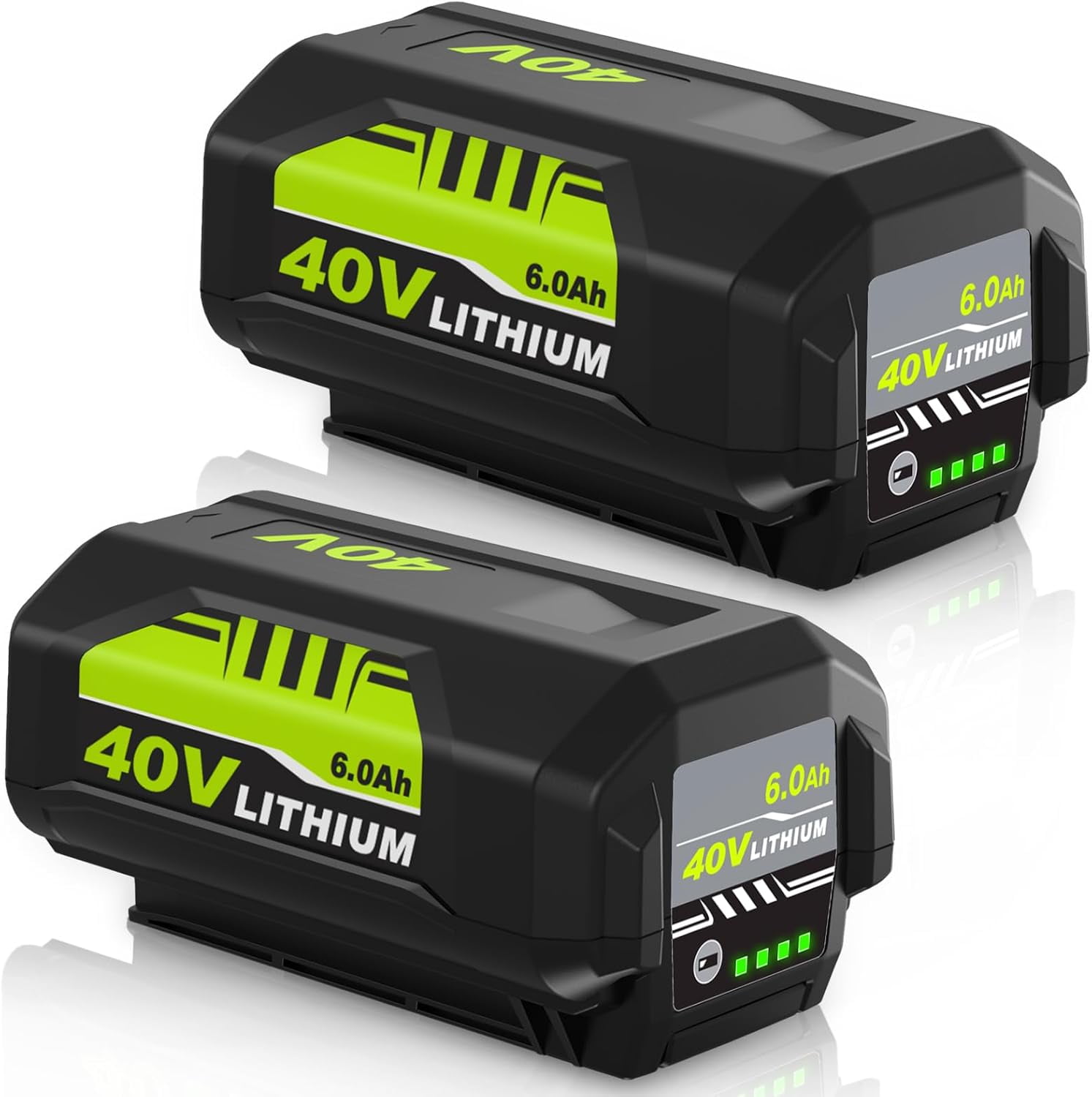 2Pack 6ah 40 Volt OP40601 Battery Replacement for Ryobi 40V Battery OP40401 OP40404 Compatible with Ryobi 40V Lithium Battery OP40602 OP4060A