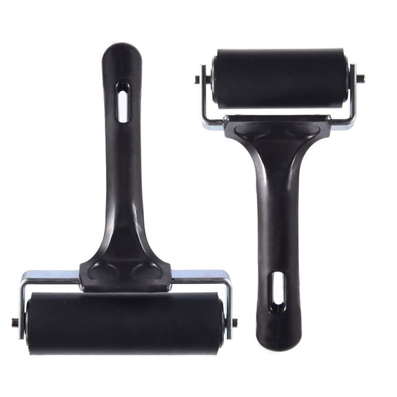 2-Pack 6cm Sturdy Rubber Brayer Roller Handheld Stamping Tool for Printmaking, Scrapbooking & Painting 2PCS 6cm rubber Printmaking Crafting