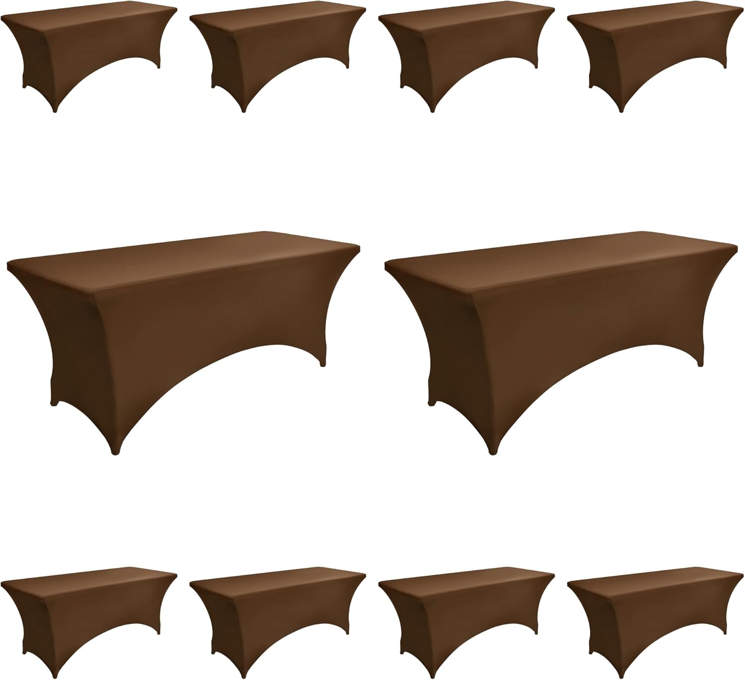 2-Pack 6ft Black Spandex Table Covers for Rectangle Standard Folding ...