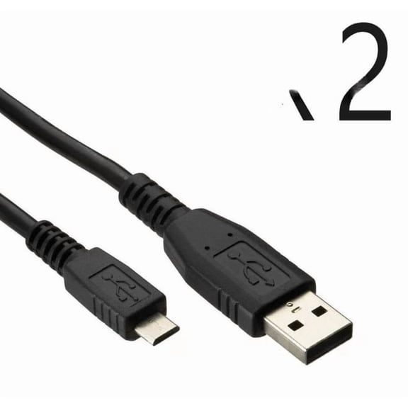 2-Pack 6ft Micro USB Charger Cables for PlayStation 4 (PS4) DualShock Controller