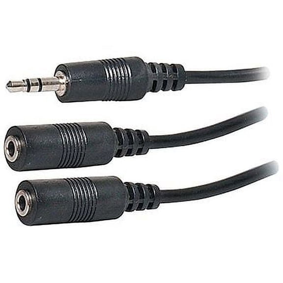 2 Pack 6in 3.5mm Male to 2x 3.5mm Female Stereo Splitter Audio Y Cable Cord