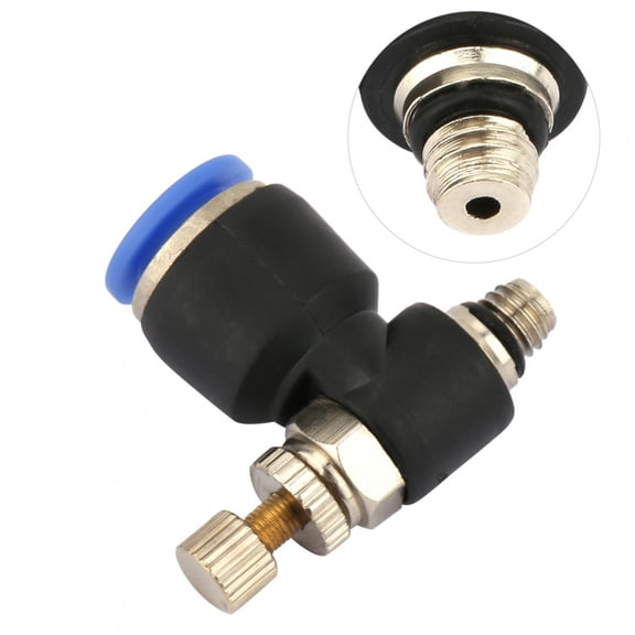 2-Pack 6mm Pneumatic Tube Air Flow Speed Controller Regulator Valve with M5 Thread, Copper & Plastic 2pcs