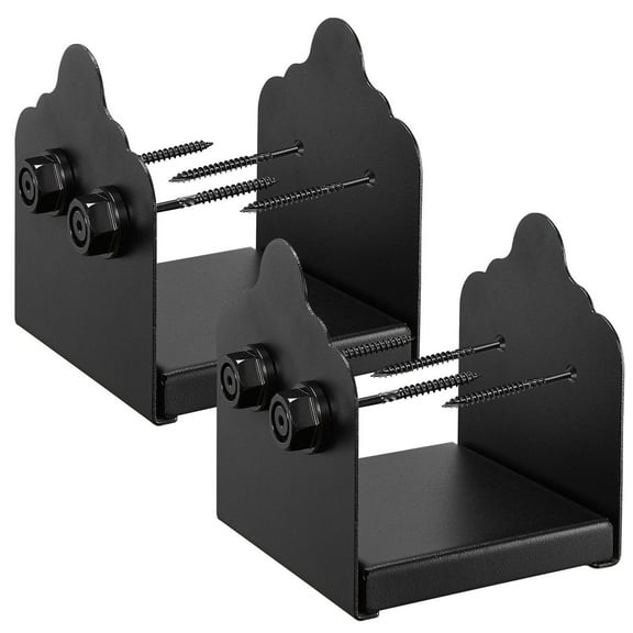 6x6 Post Base 2 Pcs Heavy Duty Carbon Steel Decking Post Brackets 5.9x5.55 Inch 150x141mm Black for Pavilion Deck Railing Support