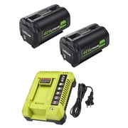 2 Pack 7.0Ah 40V Lithium Battery and Rapid Battery Charger for Ryobi 40 Volt Power Tools OP4050A OP40601 OP4026A OP4040 OP4030 Battery Charger OP401