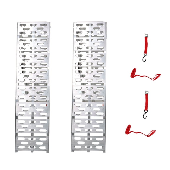 2 Pack 7.5 Feet Aluminum Folding Loading Ramps, Heavy Duty ATV UTV Ramps for Truck, Motorcycle, Tractor, Lawn Mower, Snowmobile, Riding Mower Trailer Loading and Unloading