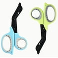 thumbnail image 1 of 2-Pack 7.5" Heavy Duty Bandage Scissors, Blue + Green, Non-stick Blades Stainless Steel Shears For Office,Nursing, Sewing, EMT, Home and Crafts, 1 of 7