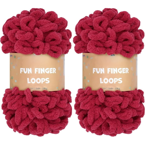 2 Pack (7.6 yds,3.5 oz Each Skein) Bulky Loop Yarn for Finger Knitting Soft,Off The Hook Loop Yarn,No-Needle Craft Chenille Yarn for Crocheting,Grey Tie Dye Hand-Knitting Yarn,