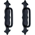 2 Pack 7.75 Inch Decorative Black Door Handle Decorative Iron Door