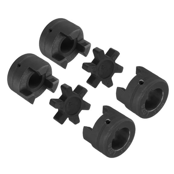 2 Pack 7/8" to 1" L075 Flexible 3-Piece L-Jaw Coupling Coupler Set & Buna-N NBR Rubber Spider for Log Splitter Hybrid Equipment