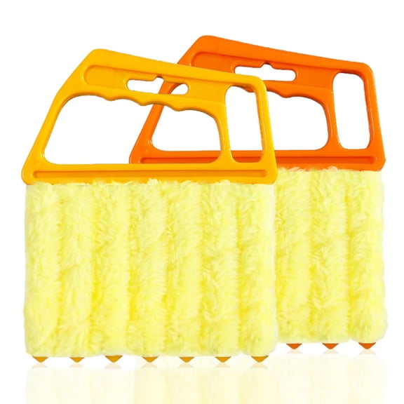 2 Pack 7-Finger Blind Cleaner Duster, Microfiber Window Blind Cleaning Tool, Reusable Washable Dusting Brush for Window Blinds, Air Vent, Home Cleaning Supplies