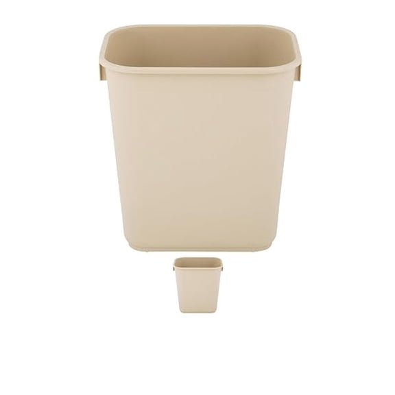 2 Pack! 7 Gallon Beige Rectangular Wastebasket Restaurant Trash can Trash can Office Plastic Trash can Bathroom Garbage bin Rectangular Trash cans for Kitchen Janitorial Trash can